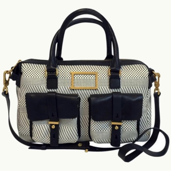 Marc By Marc Jacobs Handbags - MARC by Marc Jacobs Werdie Weavy White and Black Satchel Bag RARE!